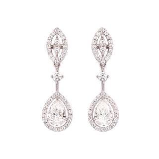 Dangling Pear Diamond Earrings